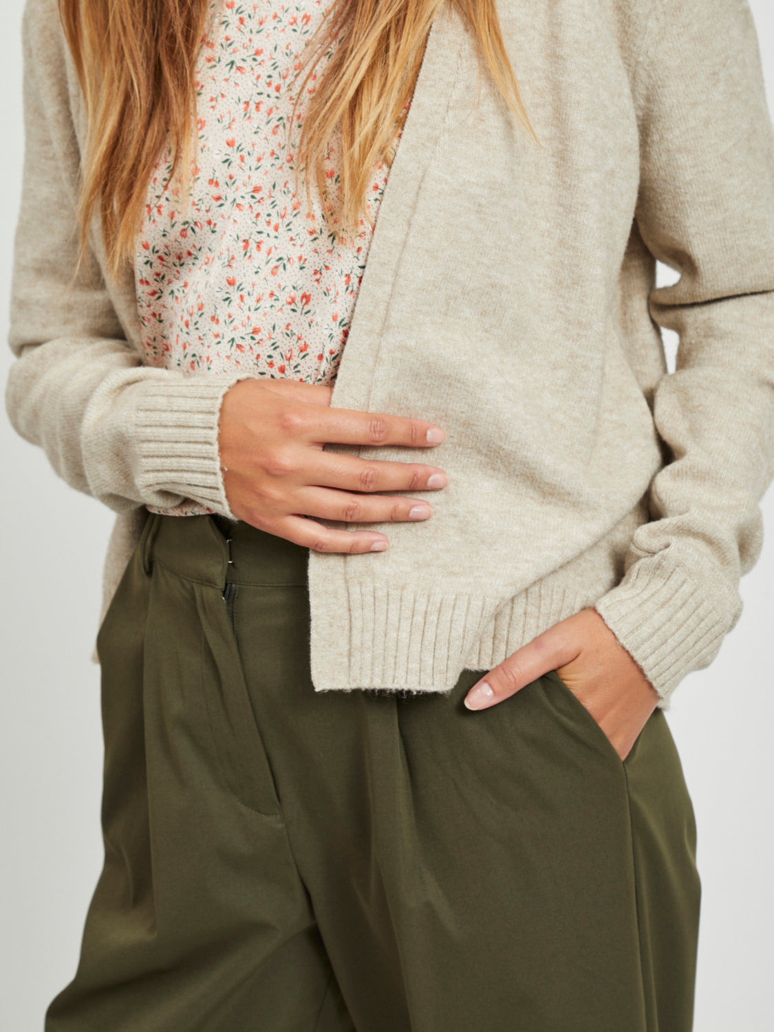 VIRIL Short Cardigan - Natural Melange